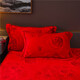 Velvet ártico (Bejirog) Conjunto de terciopelo engrosado de cuatro piezas Bedding de terciopelo de terciopelo de terciopelo más de terciopelo cubierta de colchas de terciopelo cubierta de colcha de lámina de doble cara cubierta roja grande [rosa engrosada en espesas [Jin iguala 0.5 kg] Velvet de leche] Camino de 2.0 medidores (Cubierta de acosado 220*240cm) Set de cuatro piezas de cuatro piezas)