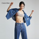 Calvin Klein内衣女士美拉德ck提花轻运动薄垫柔软上托无钢圈背心文胸QF7398AD PET-灰咖色 M