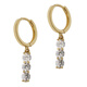 Beiyu white small C Korean imported gold 14K10K gold earrings sparkling with a string of small water drop pendants K gold earrings and earrings. The inner diameter of the earrings is 7.9mm. One pair