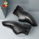 Scarecrow Leather Shoes Men's Formal Shoes Men's Business Casual Shoes Men's 72014 Striped Black 42