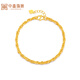 Zhongxin Schmuck Gold Doppel Wasser Wellenarmband Twist Armband Fuß Gold 999.9 Dünnes Armband Gold Schmuck Geschenk für Freundin am Geburtstag 5.91g