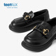 Tianmeiyi girls leather shoes spring and autumn new children's black single shoes British style small leather shoes college style princess shoes black 37