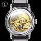 Lobinni Watch Herren Mechanical Watch Herren Uhr Vollautomatisch importierte Bewegung Ultradünn wasserdichte Schweizer Stil Top Ten Marken Herren Uhr 12033-Ghost in der Schale White Stahlgürtel Leder-Gurt Gravur