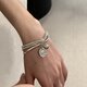 
Wu Ji versatile simple sterling silver three-layer round brand pendant bracelet bracelet light luxury niche exquisite gift for girlfriend best friend hand jewelry three-layer bracelet