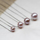 Dingying perfect round extremely bright and flawless purple Passepartout pearl necklace single pink necklace pendant clavicle chain extremely bright pink flawless chain 8-8.5mm43cm