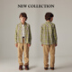 E LAND KIDS autumn new boys' college style pattern double patch pocket shirt OLIVE GREEN olive green/79 130 cm