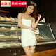 zhouyouyang夜店性感女装2021夜场连衣裙派对性感低胸包臀紧身超短裙抹胸裙子 蓝色 L
