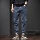 Jeans Men's Spring y Summer Nuevos pantalones elásticos de piernas rectas sueltas de moda harren pantalones casuales 6621 negro + 6621 azul 32