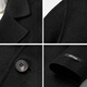 SINBOS2021 new tweed jacket for men mid-length wool coat for men pure wool suit collar double-sided tweed windbreaker black 180