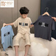 Modal Boys Pyjamas Neue Sommer kurzärmelige Klimaanlage Anzug Lose Kinder kleine Jungen mittelgroße Kinder Hauskleidung losen Anzug