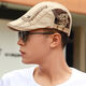 TIE Stone Hat New Corean versión de Forward Hat Beret Men and Women British Gentleman Hat Painter Trend (Caki) Tamaño ajustable
