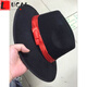 LUCALY wedding hat men's large-brimmed top hat Chinese wedding hat stage wedding photo studio groom hat costume photography props black hat