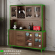 Aesfor New Chinese sideboard solid wood frame wine cabinet living room tea cabinet integrated wall height multi-function cabinet cabinet B844 [Length 140 width 40 height 200cm]