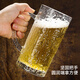 DKO beer mug with handle large capacity household internet celebrity draft beer mug commercial creative large glass craft beer mug tree pattern beer mug*1 only 500ml