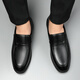 Portures leather shoes for men, slip-on business casual shoes, lightweight formal shoes, wedding shoes for men 1805 black 42