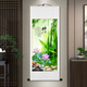 Ziwu Qian green bamboo hanging paintings bamboo report safety vertical scroll paintings new Chinese style living room study tea room entrance decoration painting green bamboo picture 10972 bamboo report safety overall size 96*218CM
