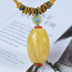 Xuanxia with certificate natural raw stone polished Russian beeswax pendant women's amber clavicle chain pendant girlfriend gift