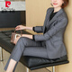 Pierre Cardin suit formal workwear suit for women autumn and winter high-end suit CEO professional slimming street temperament goddess style blue jacket + pants + vest L