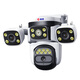 Difang Panoramic HD-наблюдение камера Мобильный телефон Удаленный наружный монитор на 360 градусов без мертвых углов с Night Vision 4G сеть беспроводной сети Wi-Fi Rural Outdoor Security Superiallance и противоукрашенное Wi-Fi Три камеры и три изображения 15 миллионов + Humanoid Learging + Power Outgate Outgate 128G + Panoramic Full Ribbon Night Vision.