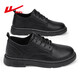 Pull back business casual shoes men's low-cut work shoes men's British lace-up leather shoes men 0650 black 42
