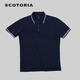 SCOTORIA斯卡地尔男夏装polo衫 翻领纯色半袖衫 CT671 宝蓝色 XL
