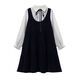 Little Squirrel of Wei Love, Maternity Women's Autumn Dress, Spring and Autumn Tops, Set de estilo de sabor pequeño de dos piezas de dos piezas, 9856 Vestido negro Estilo de verano (Single) M Recomendado 115Jin [Jin iguala 0.5 kg] o menos