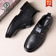 
Woodpecker men's shoes 2024 autumn and winter new men's genuine leather casual business soft sole plus cotton leather shoes men's high-soled top work shoes 9909 black plus fleece style 39