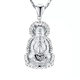 Heye Jewelry Pt950 Platinum Pendant Car Lace Guanyin Real Gold Men's and Women's Pendant Platinum Men's and Women's 13.73g Width 22mm* Includes 50mm buckle and free leather cord