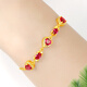 Haikai Bracelet Women's Red Gemstone Yellow Gold Bracelet Luxury Jewelry Valentine's Day Birthday Gift Yellow Gold Ruby Heart-Shaped Bracelet