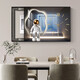 
HanXUAN (HANXUAN) light luxury meter box decoration painting with clock distribution box cover without holes Modern simple hanging painting Astronaut watch K11965 50*40cm (cover 40*30) left push and pull black frame