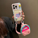 Quansu love la bolsa tridimensional de la mini escolar estrella es adecuada para el iPhone 15 Case de teléfonos móviles Promax NUEVA COSTRO CROSSBODY 14PRO con bolso de tarjeta 16 Silicona Nicho de la cubierta completa de la cobertura completa de la tarjeta de cordón de la falla + Amor + Star + Pink Schoolbag + Short Rope + Long Rope iPhone 15 Promax