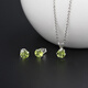 GEM STONE KING 2.55 carat green peridot earrings necklace set 925 silver colored gemstone jewelry 2-piece birthday gift
