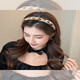 Oxygen Autumn and Winter High-end Hairbands for Female Internet Celebrities, Versatile Going Out, High Headbands, Face Washing Headbands, Pressed Hairpins, Hair Bundles, Khaki Pearl Style