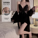 Los pijamas sexys están libres de pasión sexy y fuga de senos sin quitarse la tentación del uniforme para cubrir la cadera de la cadera, la falda, jugar al alto 3879 negro (túnica exterior + cinturón) M no solo mejorará a los hombres