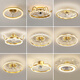 XMSJ Light Luxury Crystal ventilador Light Techo Restaurante Restaurante moderno Simple Home Use Prichi Chip RA97 12033 Oro