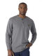 Wrangler Men's Long Sleeve Solid Henley Shirt Charcoal Gray Large