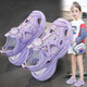 回力瑞女童凉鞋包头夏季2025新款旋转纽扣运动沙滩鞋运动鞋 756紫色升级版 38