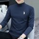 Foreigners' new autumn and winter half turtleneck long-sleeved T-shirt men's thin slim fit top with velvet bottoming shirt mid-collar autumn coat white half turtleneck L recommendation (115-130Jin Jin equals 0.5kg)