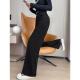 Red Dragonfly Versión estrecha Pantalones para mujeres 2025 Primavera y otoño Nuevos pantalones casuales para mujeres Plus Velvet Spring Sports Straight Pants 689# Black pantalones - M.