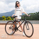 Forever Road Bicycle Bike de velocidad variable de nivel de entrada para hombres y mujeres adultos ultra ligeros y rápidos 700c adolescentes City Sports Car 7 Velocidad-Gris