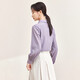 Shandubila elegant temperament, sophisticated and fashionable fluttering collared shirt women's long-sleeved chiffon shirt commuting all-match top purple M