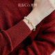 IL&CO Youke Good Luck Cute Snake Zodiac Year of the Snake Bracelet Women's Braided Red Rope Birthday New Year Gift for Girlfriend Four-Leaf Clover Snake Year Stacked Hetian Jade Bracelet