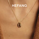 HEFANG He Fang Jewelry Coffee Bean Necklace Elegant Sweater Chain Light Luxury High-end Birthday Gift for Girlfriend Necklace