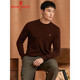 MONTAGUT high-end cashmere sweater men's autumn and winter middle-aged brand round neck solid color long-sleeved T-shirt wool base gray green 04 M 165