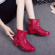 Botas de lluvia anti-slip antideslizas Huilie botas de lluvia de gelatina lindas botas de lluvia de cocina de moda zapatos de goma no deslizantes para mujeres zapatos impermeables para adultos 1585 zapatos individuales burdeos (tamaño más pequeño) 36 36