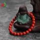 Yanhao Coral Bracelet Natural Coral Beads Single Circle Bracelet Dark Color Bracelets Celebrate and Lucky High-end Jewelry for Girlfriend Wife Mother Birth Year Birthday Gift with Certificate of Appraisal Taiwan Coral Bracelet 3.5~4mm About 3.8g