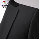 Woodpecker suit suit men's suit trousers business casual formal fit no-iron elastic versatile professional attire men's suit black two buttons (suit + trousers) 175/L