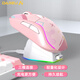 达尔优A950无线游戏鼠标蓝牙三模可充电轻量化吃鸡打瓦lol电竞专用笔记本台式电脑通用RGB带可充电底座CF 三模A950【糖果粉】送大桌垫