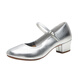 Bazeman dance shoes for women soft sole mid-heel Latin dance shoes round toe square dance shoes for women dancing shoes for women spring and summer new style silver (soled) 3.5 cm 38 (240)