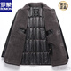 ROMON middle-aged men's leather jackets with velvet and thickened dad's winter leather jackets for middle-aged and elderly grandfathers and elderly leather jackets black down liner 4XL 195 170-185 Jin Jin is equal to 0.5 kg